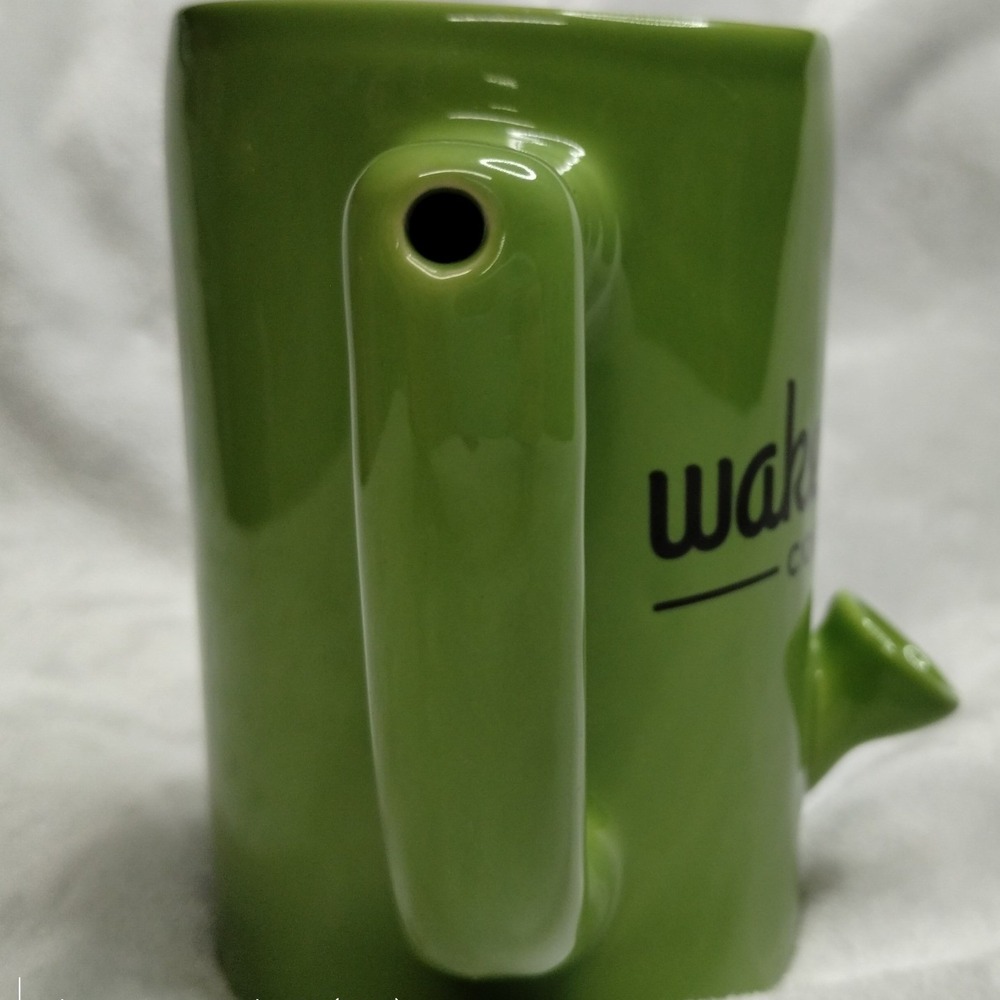 Wake & Bake Coffee Co. Lime Green Ceramic Pipe Mug Novelty Coffee Cup 420 - Picture 7 of 10